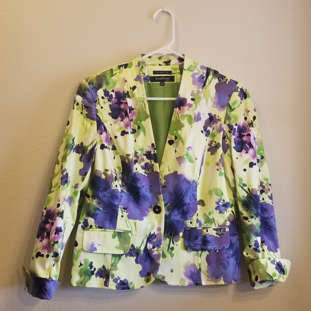 SOLD Evan Picone Abstract Floral Blazer Sz. 10 Petite